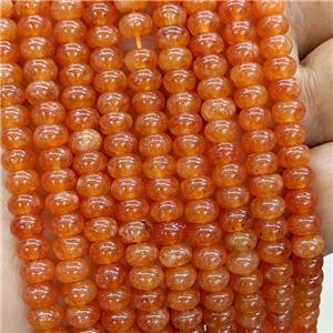 Orange Jade Beads Smooth Rondelle Dye, approx 6mm [GB23689]
