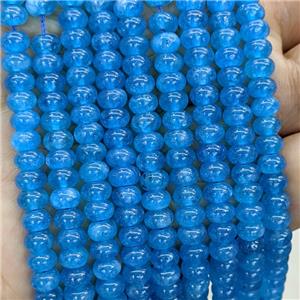 Blue Jade Beads Smooth Rondelle Dye, approx 6mm [GB23692]