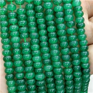 Green Jade Beads Smooth Rondelle Dye, approx 6mm [GB23693]
