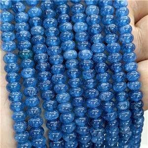Blue Jade Beads Smooth Rondelle Dye, approx 6mm [GB23694]