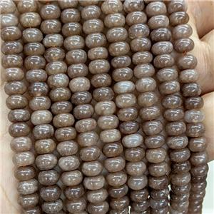 Coffee Jade Beads Smooth Rondelle Dye, approx 6mm [GB23697]
