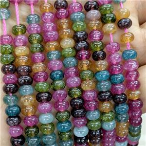 Jade Beads Smooth Rondelle Multicolor Dye, approx 6mm [GB23698]
