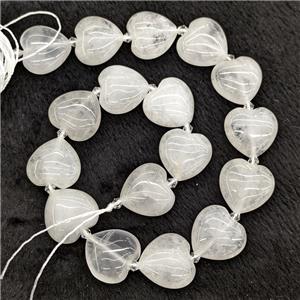 Natural Clear Crystal Quartz Heart Beads, approx 20mm [GB23704]