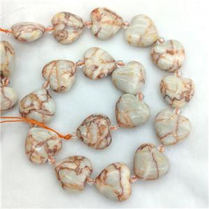 Natural Red Silk Jasper Heart Beads, approx 20mm [GB23705]