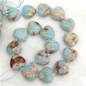 Blue Synthetic Imperial Jasper Heart Beads, approx 20mm [GB23706]