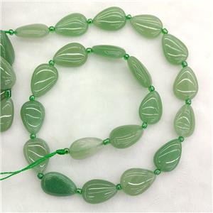 Natural Green Aventurine Teardrop Beads, approx 13-18mm [GB23709]