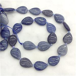 Natural Blue Aventurine Teardrop Beads, approx 13-18mm [GB23710]
