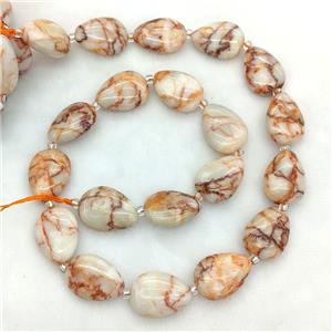 Natural Red Silk Jasper Teardrop Beads, approx 13-18mm [GB23713]