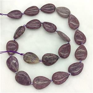 Natural Chinese Lepidolite Teardrop Beads Purple Dye, approx 13-18mm [GB23715]