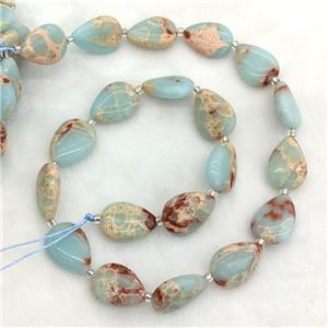 Blue Synthetic Imperial Jasper Teardrop Beads, approx 13-18mm [GB23718]
