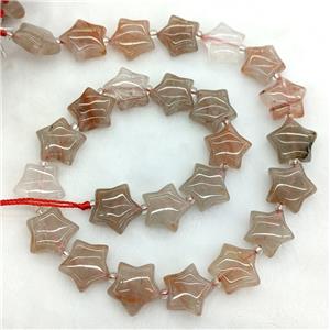 Natural Hematoid Quartz Star Beads, approx 15mm [GB23726]