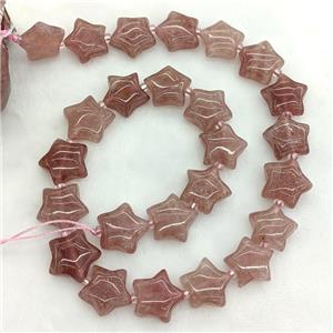Natural Pink Strawberry Quartz Star Beads, approx 15mm [GB23728]