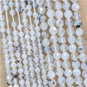 Natural White Moonstone Beads Faceted Round, approx 2mm [GB23751-2MM]