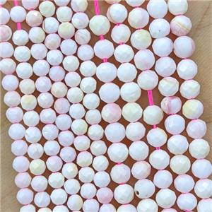 Natural Pink Queen Shell Beads Faceted Round, approx 3mm [GB23752-3MM]