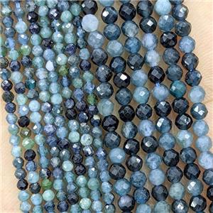 Natural Blue Tourmaline Beads Faceted Round, approx 3mm [GB23753-3MM]