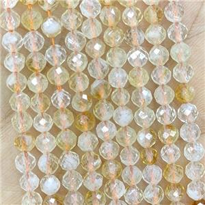 Natural Yellow Citrine Beads Faceted Round, approx 4mm [GB23756]