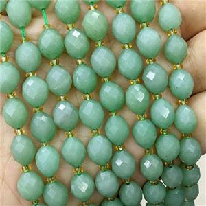 Jade Beads Faceted Rice Green Dye, approx 8-10mm [GB23762]