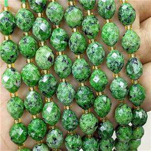 Green Dye Jade Beads Faceted Rice, approx 8-10mm [GB23766]