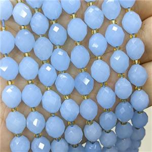 Blue Dye Jade Beads Faceted Rice, approx 8-10mm [GB23768]