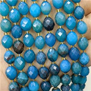 Blue Dye Jade Beads Faceted Rice, approx 8-10mm [GB23770]