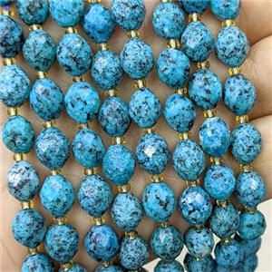 Blue Dye Jade Beads Faceted Rice, approx 8-10mm [GB23773]