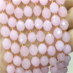 Pink Dye Jade Beads Faceted Rice, approx 8-10mm [GB23778]