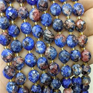 Blue Dye Sodalite Beads Faceted Rice, approx 8-10mm [GB23781]