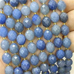 Blue Aventurine Beads Faceted Rice, approx 8-10mm [GB23784]