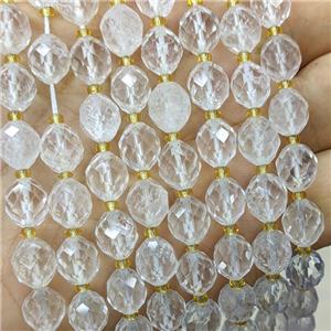 Natural Clear Crystal Quartz Beads Faceted Rice, approx 8-10mm [GB23786]
