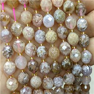 Natural Sakura Agate Beads Faceted Rice B-Grade, approx 8-10mm [GB23788]
