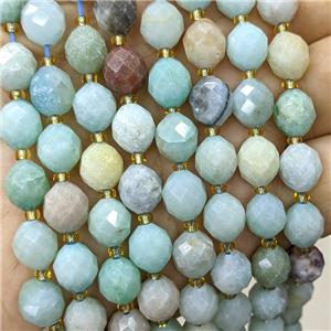 Natural Chinese Amazonite Beads Faceted Rice, approx 8-10mm [GB23789]