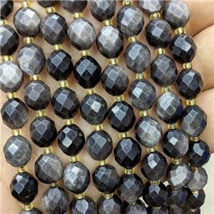 Natural Silver Obsidian Beads Faceted Rice, approx 8-10mm [GB23791]