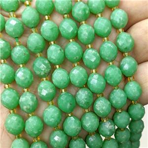 Natural Chinese Nephrite Jade Beads Green Dye Faceted Rice, approx 8-10mm [GB23792]