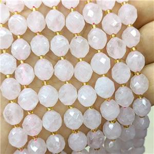 Natural Pink Rose Quartz Beads Faceted Rice, approx 8-10mm [GB23793]