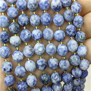 Natural Blue Dalmatian Jasper Beads Faceted Rice, approx 8-10mm [GB23795]