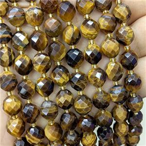 Natural Tiger Eye Stone Beads Faceted Rice, approx 8-10mm [GB23802]
