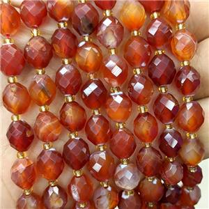 Natural Agate Beads Red Dye Faceted Rice, approx 8-10mm [GB23806]
