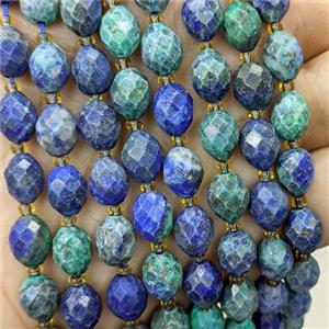 Natural Chinese Azurite Beads Bluegreen Dye Faceted Rice, approx 8-10mm [GB23814]