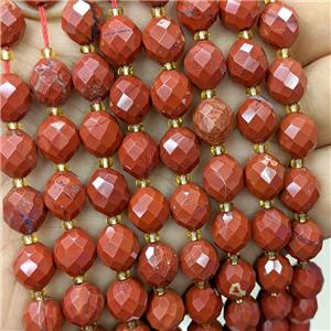 Natural Red Jasper Beads Faceted Rice, approx 8-10mm [GB23818]