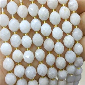 Natural White Moonstone Beads Faceted Rice, approx 8-10mm [GB23819]