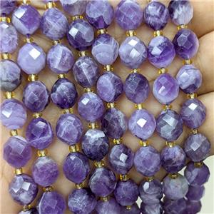 Natural Purple Amethyst Beads Faceted Rice, approx 8-10mm [GB23820]