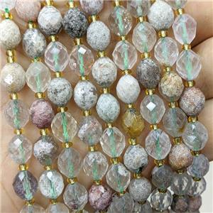 Natural Green Chlorite Quartz Beads Faceted Rice, approx 8-10mm [GB23822]