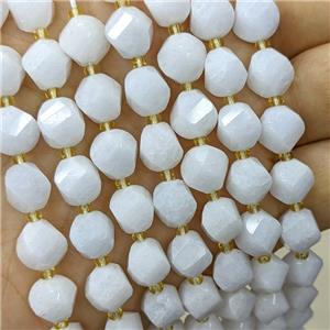 White Jade Twist Beads Dye, approx 9-10mm [GB23828]