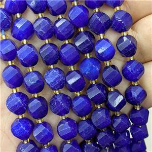 Blue Jade Twist Beads Dye, approx 9-10mm [GB23831]