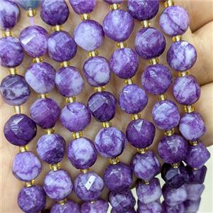 Purple Jade Twist Beads Dye, approx 9-10mm [GB23834]
