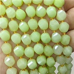 Jade Twist Beads Green Dye, approx 9-10mm [GB23836]