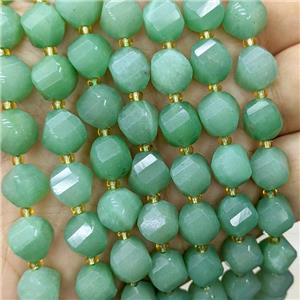 Jade Twist Beads Green Dye, approx 9-10mm [GB23841]
