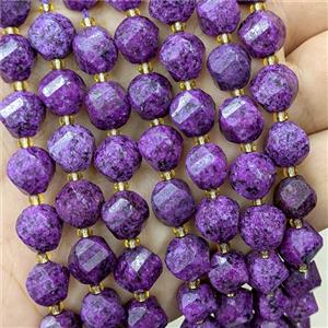 Marble Twist Beads Purple Dye, approx 9-10mm [GB23848]