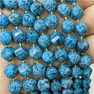 Marble Twist Beads Teal Dye, approx 9-10mm [GB23849]