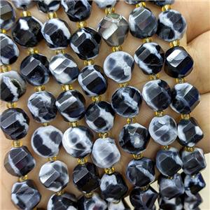 White Fire Agate Twist Beads Dye, approx 9-10mm [GB23854]